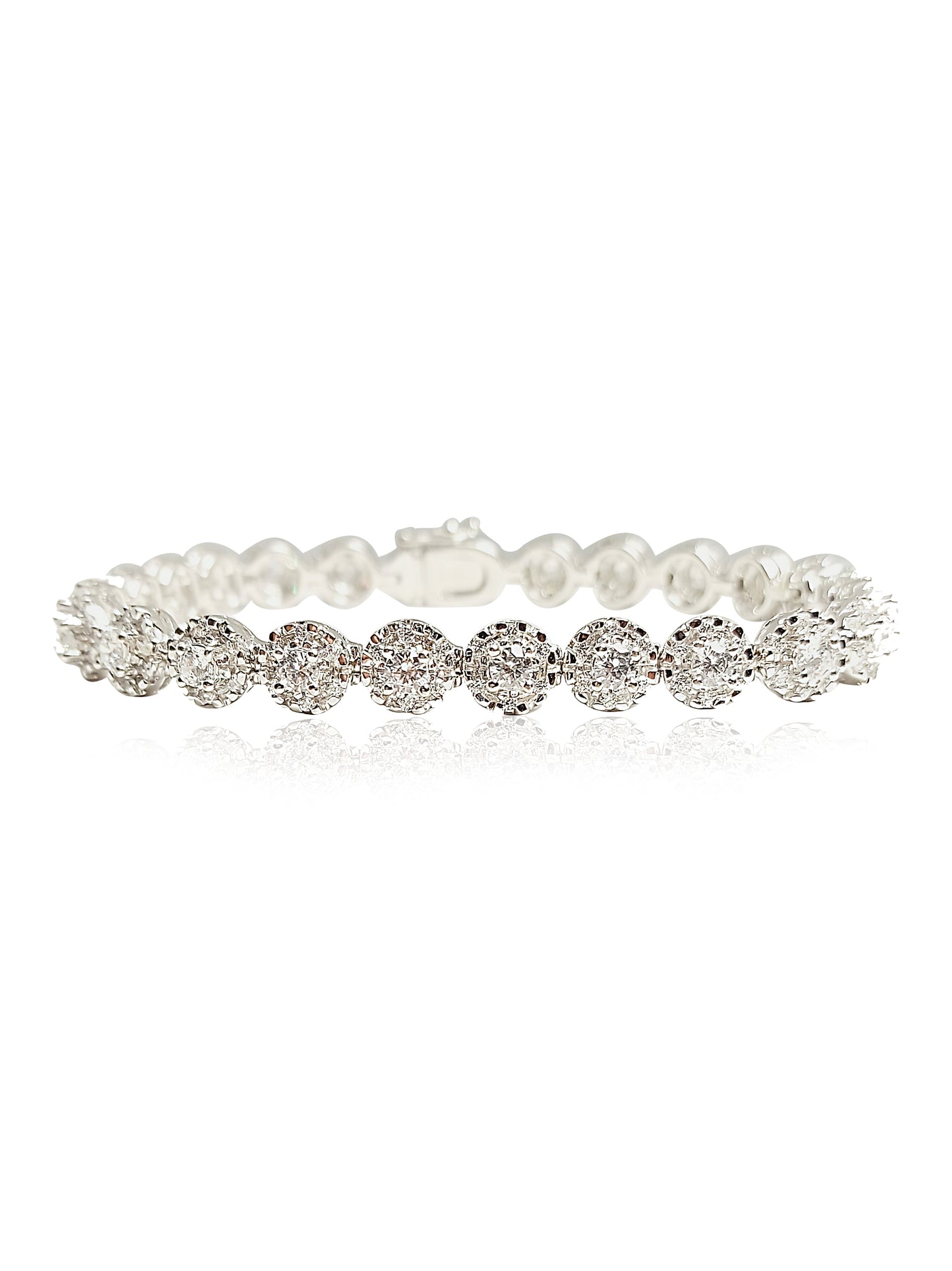 14k White Gold Bracelet, Cubic, 20.62 gram, 6.75mm width