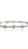 14k White Gold Bracelet, Cubic stones, round shape 7mm width, link 3mm width, 13.2 gram