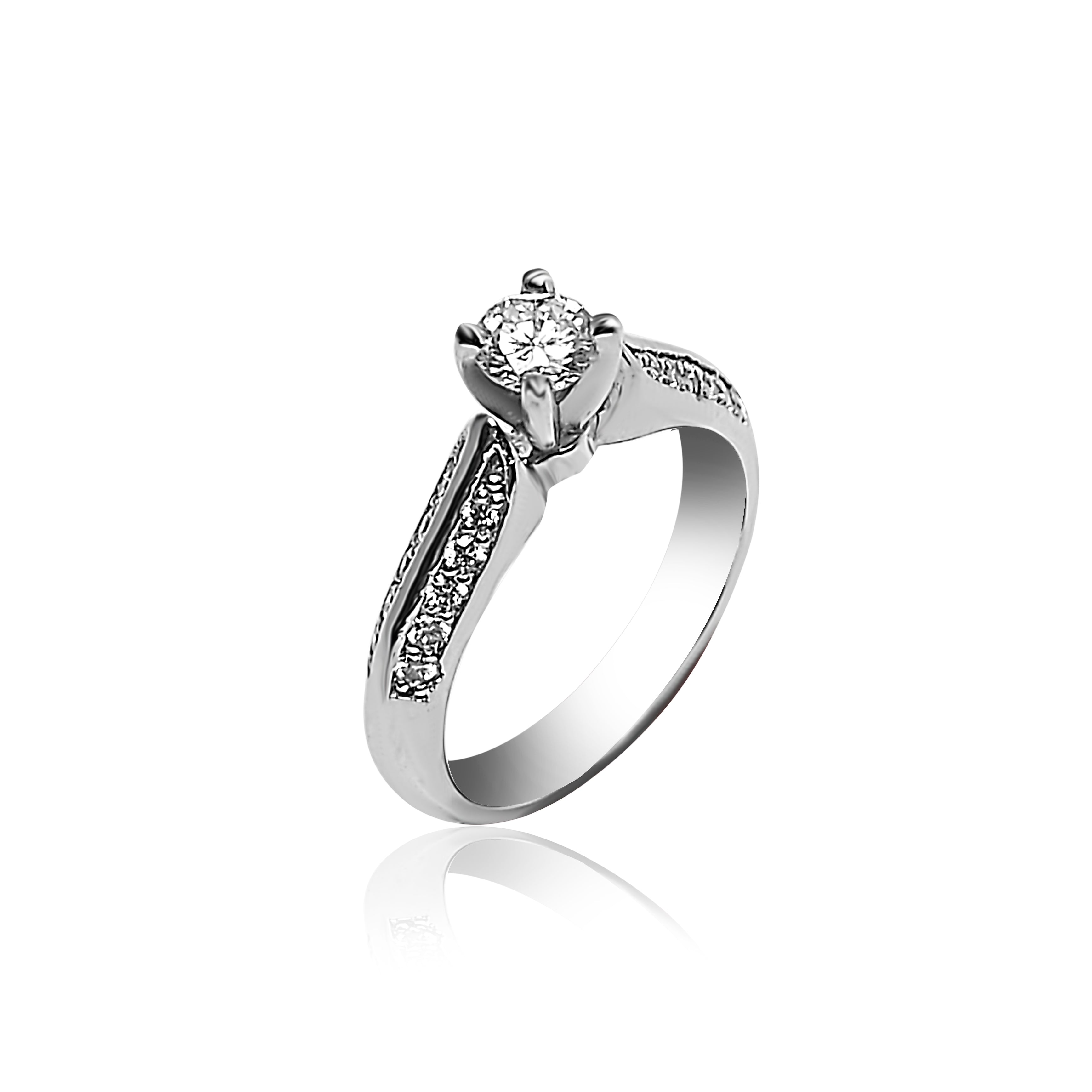 Bague de fiançailles pavée de diamants