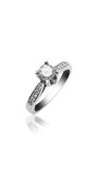 Bague de fiançailles pavée avec diamant central de 0,40 carat