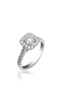 Bague de fiançailles auréole avec diamant taille brillant rond de 0,40 carat