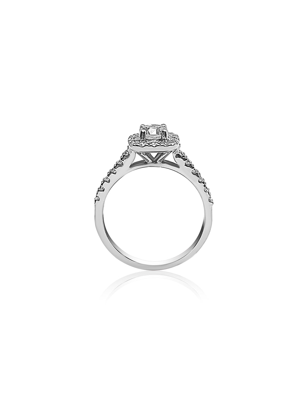Halo Engagement Ring with 0.40ct Brilliant Round cut diamond
