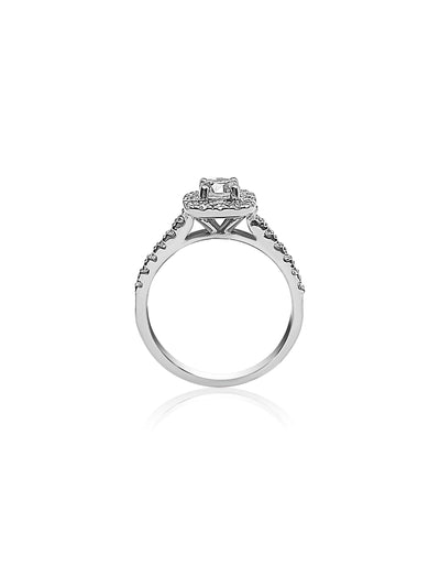 Halo Engagement Ring with 0.40ct Brilliant Round cut diamond