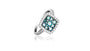 Bague de fiançailles Halo avec zircon bleu-vert