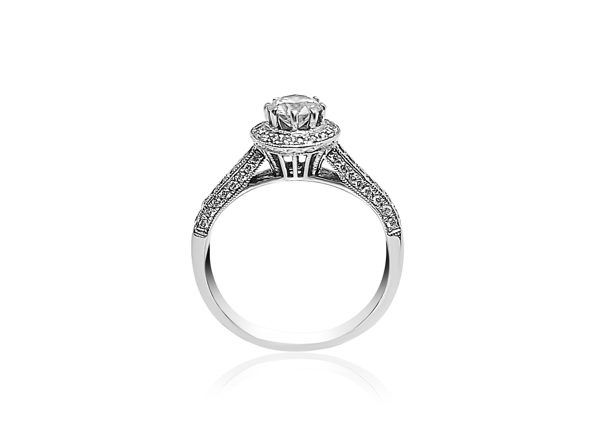 Halo Engagement Ring with 0.45ct center diamond