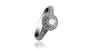 Bague de fiançailles auréole avec diamant central de 0,45 carat