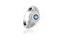 Bague de fiançailles auréole avec saphir bleu