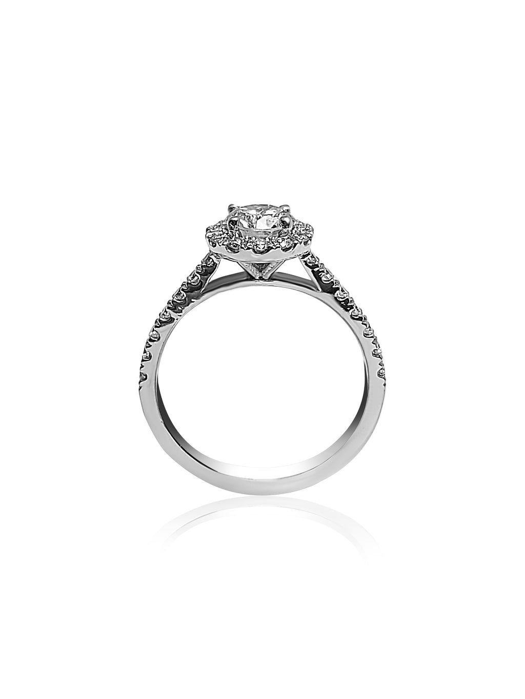 Halo Engagement Ring with 0.65ct Round cut diamond