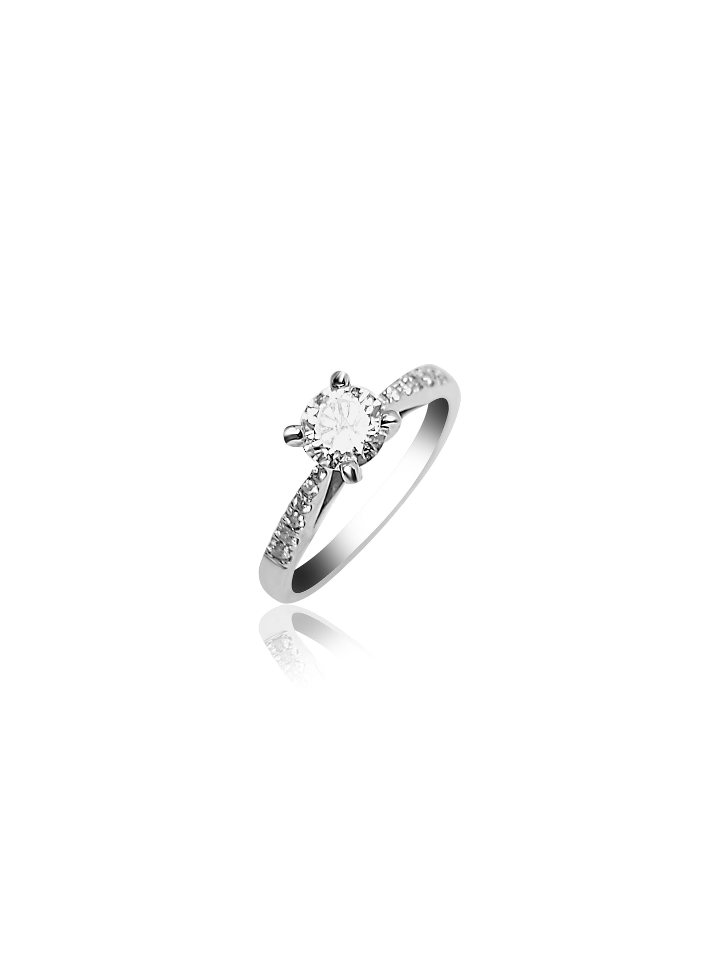 Pavé Engagement Ring with 0.70ct Round cut diamonds