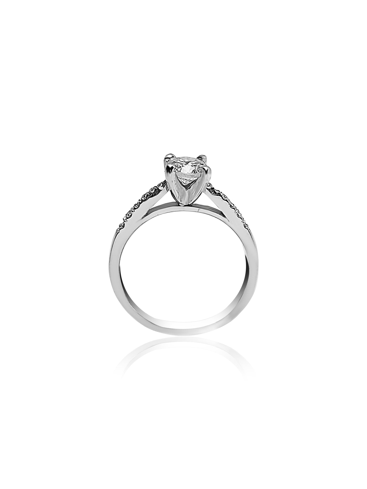Pavé Engagement Ring with 0.70ct Round cut diamonds
