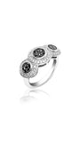 Bague de fiançailles en or blanc 14 carats, saphir 0,40 carat, diamants 0,50 carat