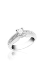 Bague de fiançailles pavée avec diamants ronds de 0,50 carat
