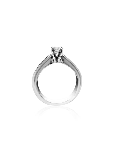Pavé Engagement Ring with 0.50ct Round cut Diamonds