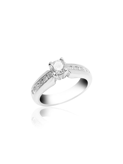 Pavé Engagement Ring with 0.50ct Round cut Diamonds