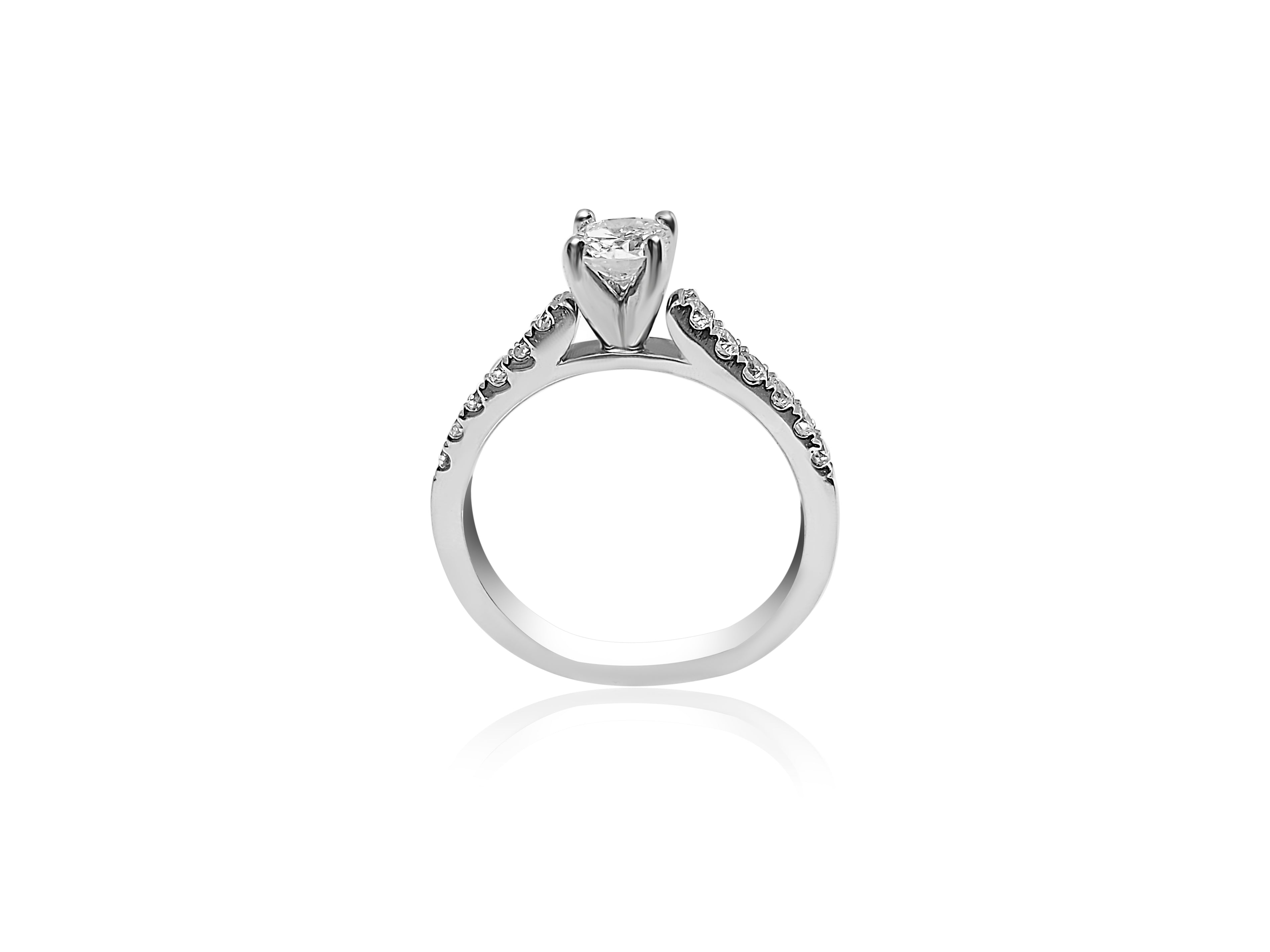 Pavé Engagement Ring with 0.81ct Round cut diamonds