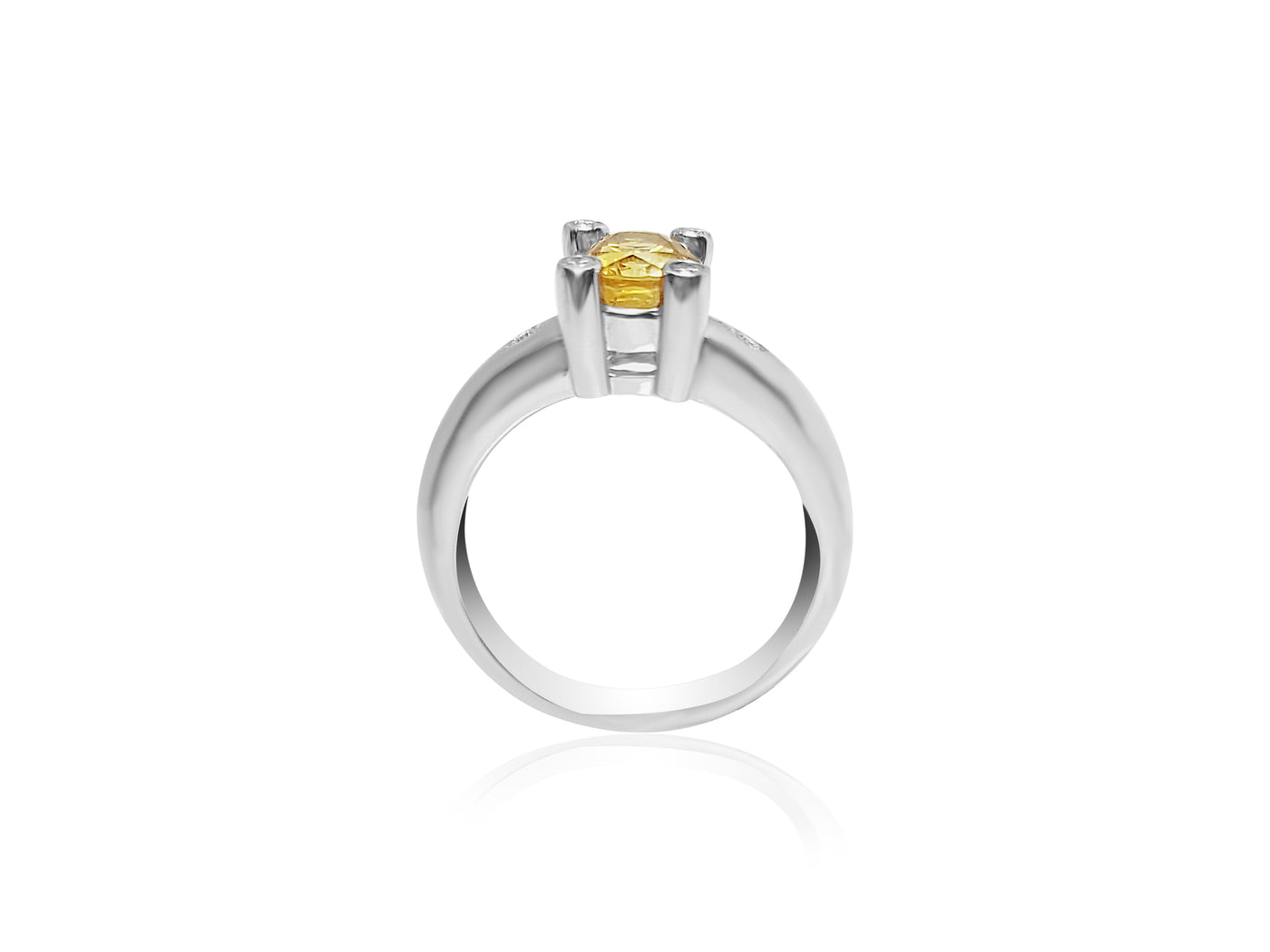 Engagement Ring with Citrine Stone and diamonds