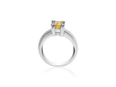 Engagement Ring with Citrine Stone and diamonds