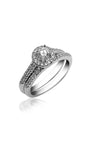 Halo Engagement Ring Matching Set with 0.70ct Round cut Diamonds