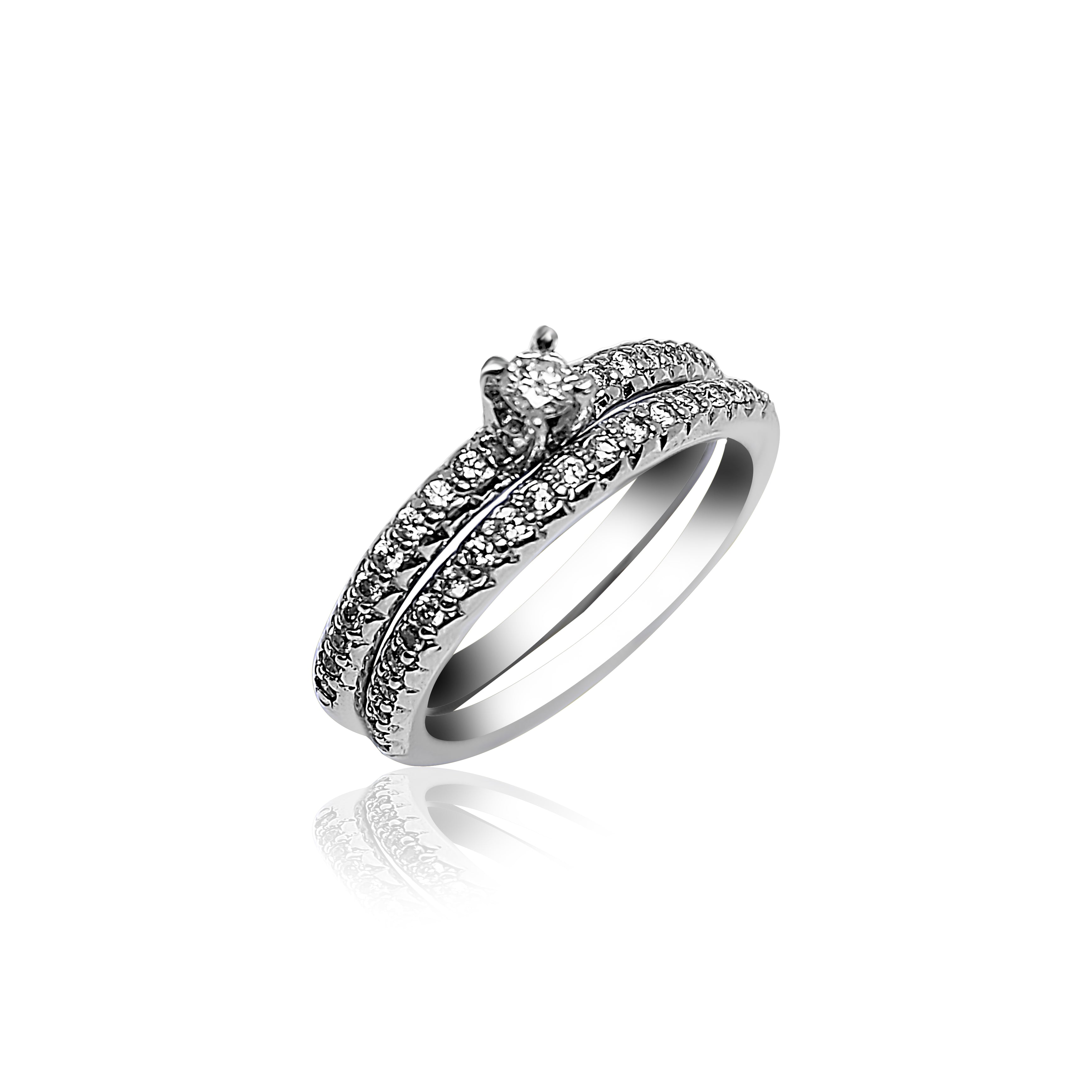 White Gold Solitaire Matching Engagement Ring