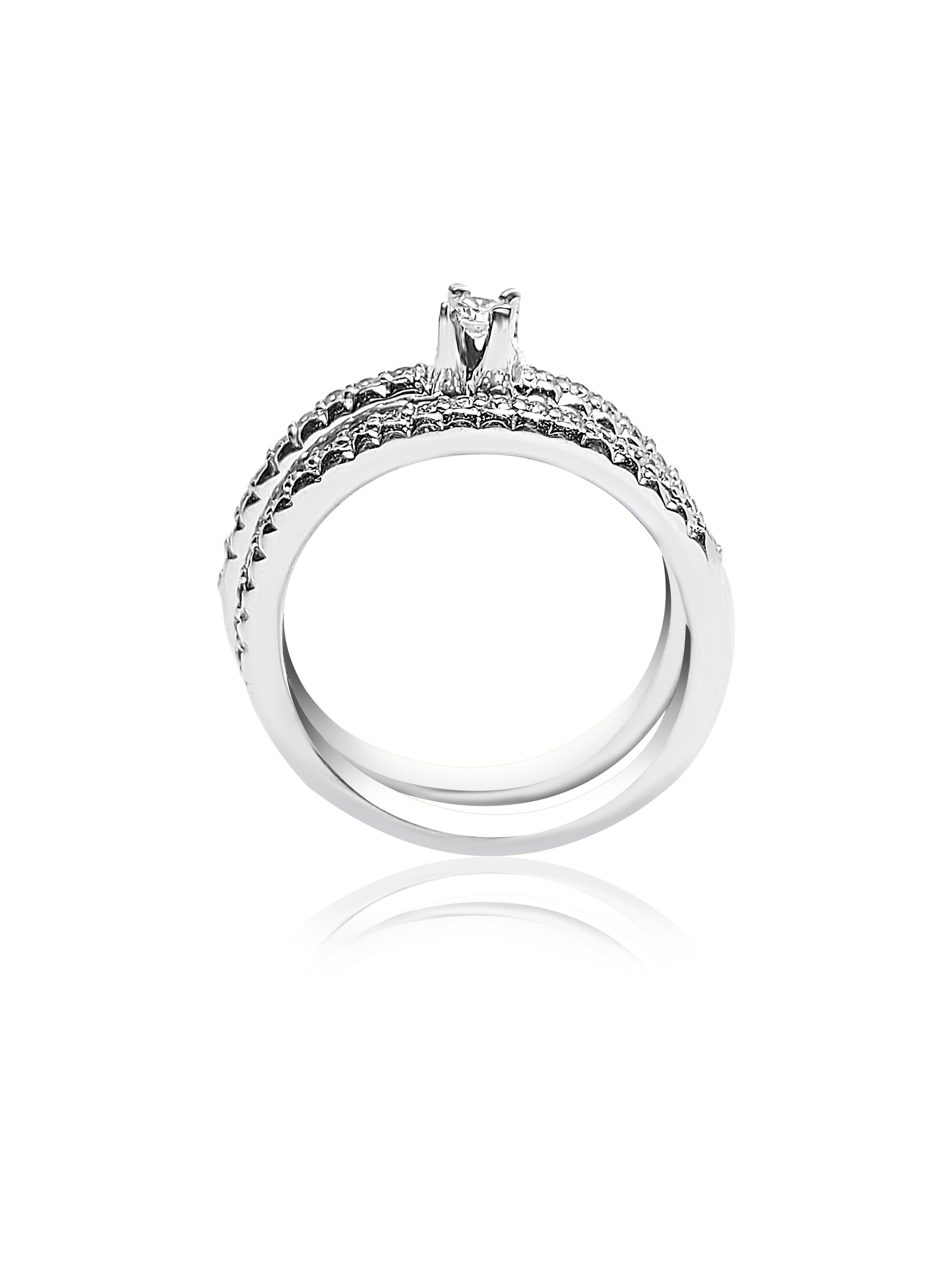 White Gold Solitaire Matching Engagement Ring