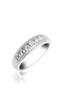 Pavé Wedding Ring with Seven Round cut Diamonds