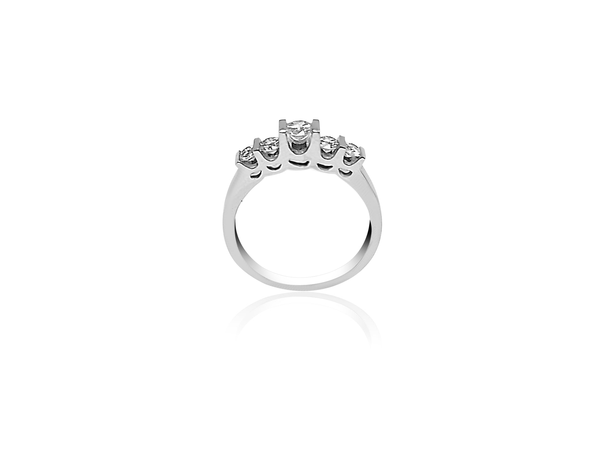 14k White Gold Wedding Ring, center diamond 0.17ct diamond, side diamonds 0.33ct