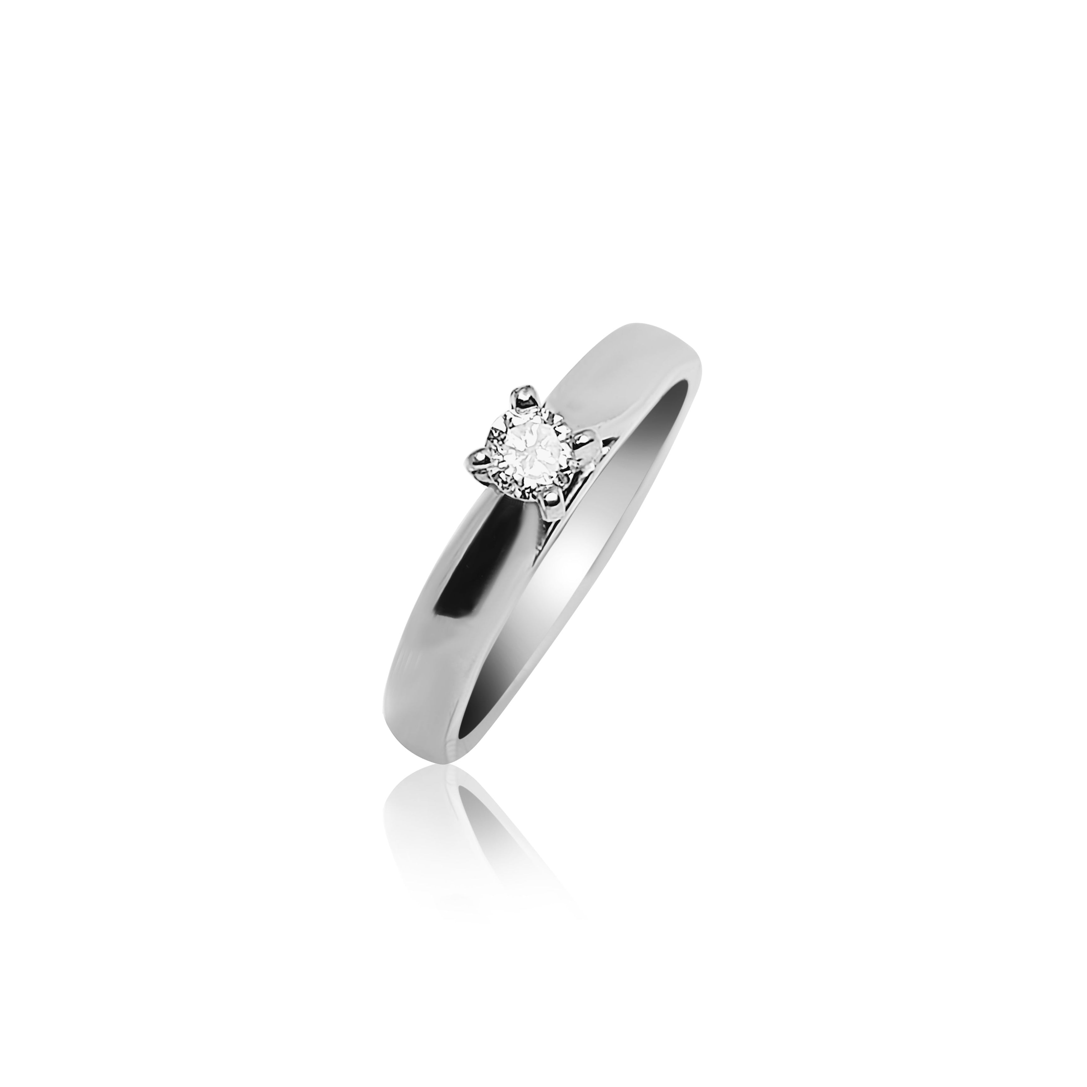 Bague de fiançailles solitaire avec diamant de 0,15 carat
