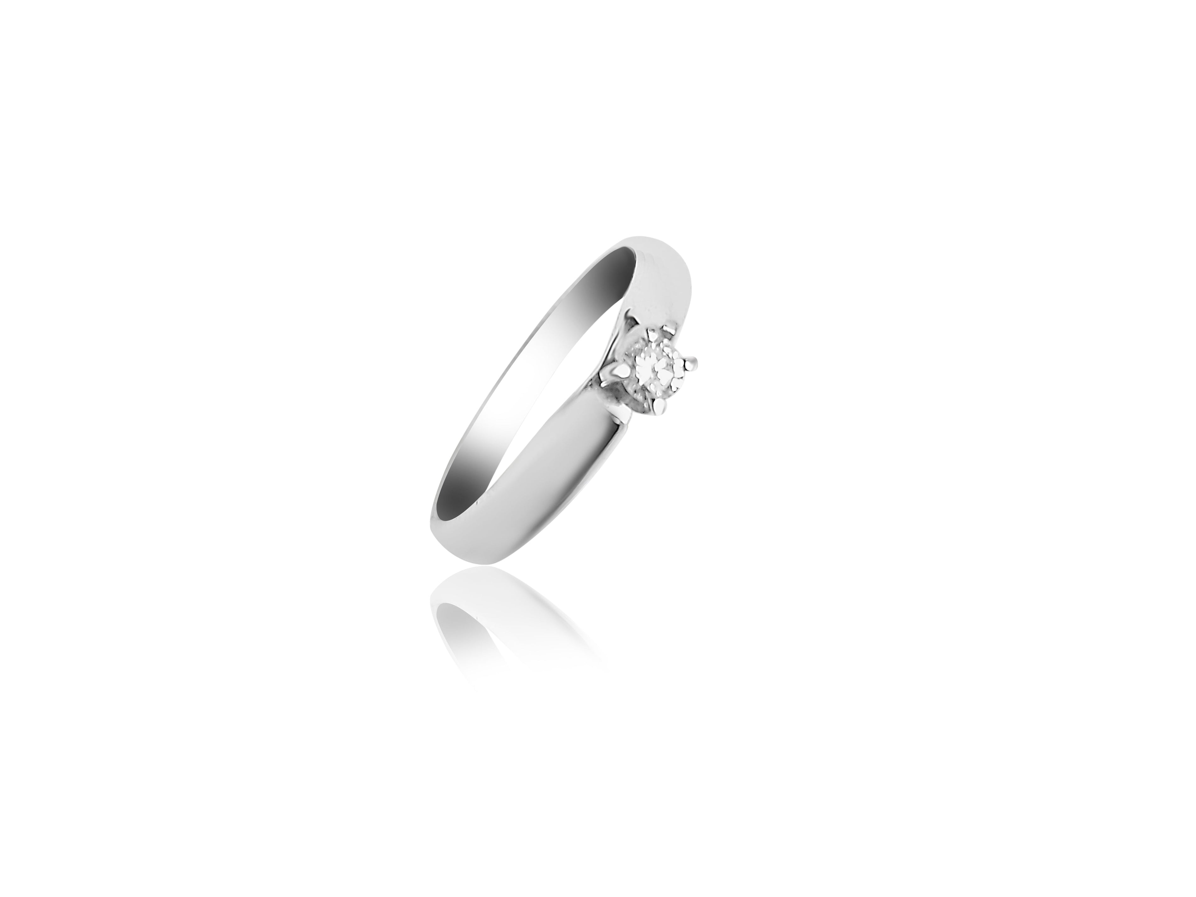 Bague de fiançailles solitaire avec diamant de 0,10 carat