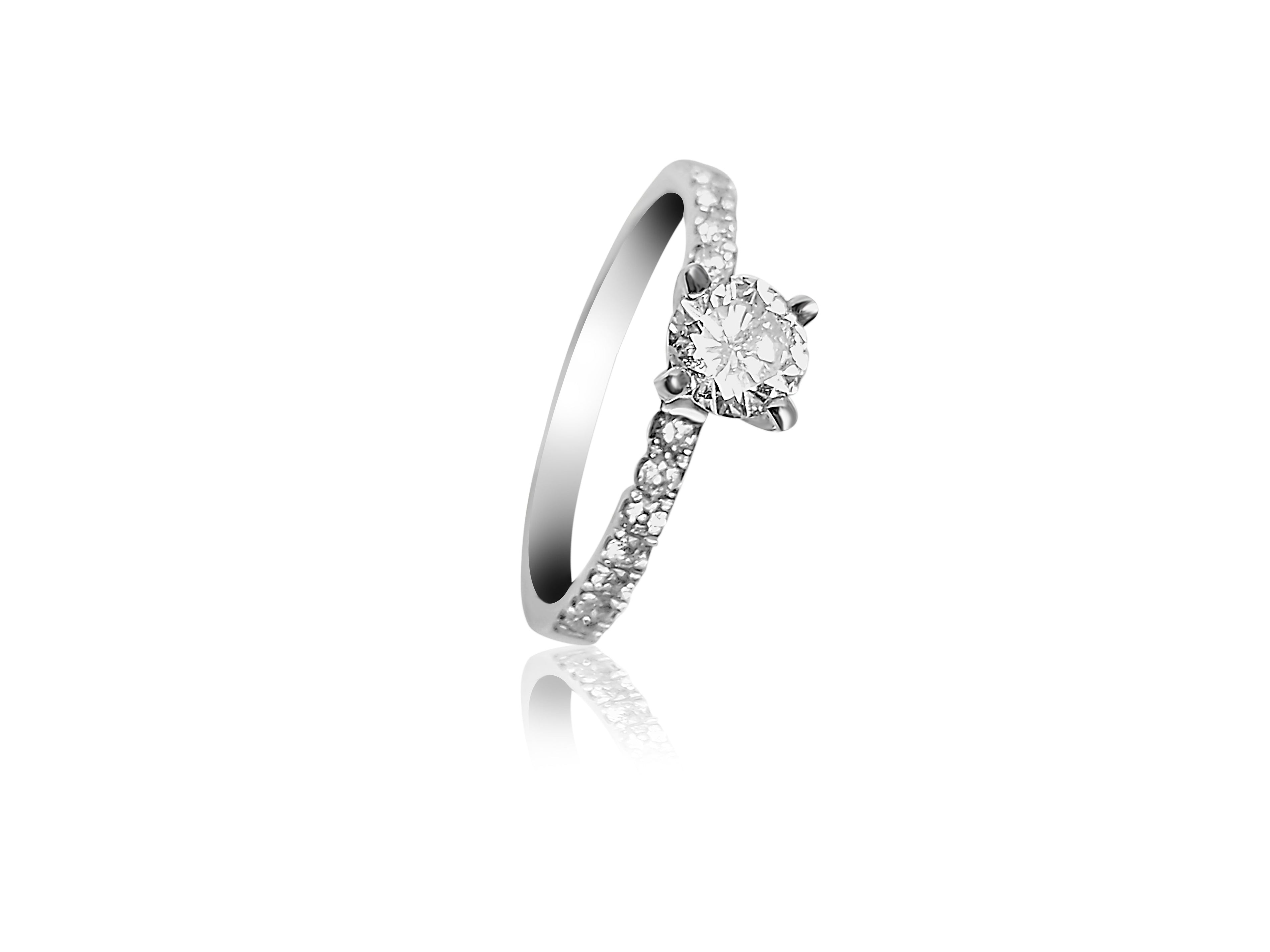 Bague de fiançailles pavée de diamants ronds de 0,78 carat
