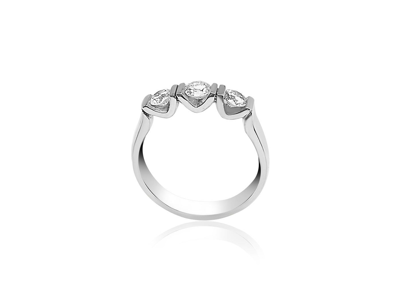 Wedding Ring with three Big Diamonds