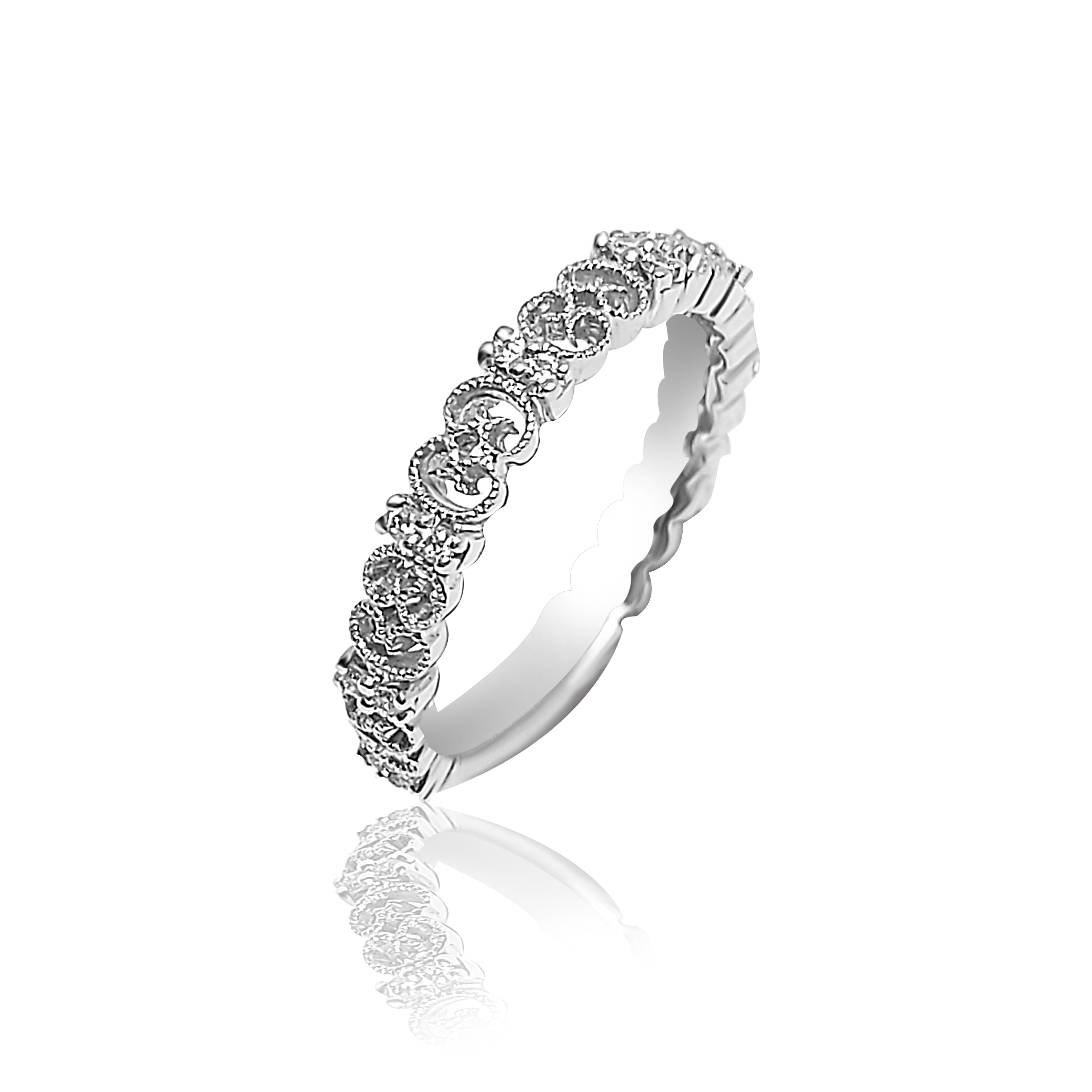 Bague de mariée vintage avec diamants 0,25 ct
