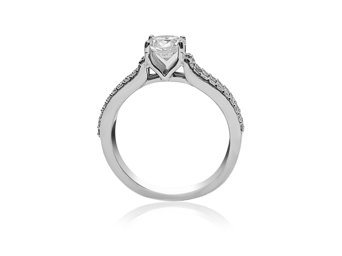 Split Shank Pavé Engagement Ring with 0.65ct Round cut Diamond