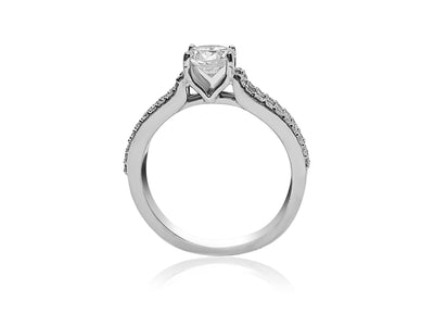 Split Shank Pavé Engagement Ring with 0.65ct Round cut Diamond