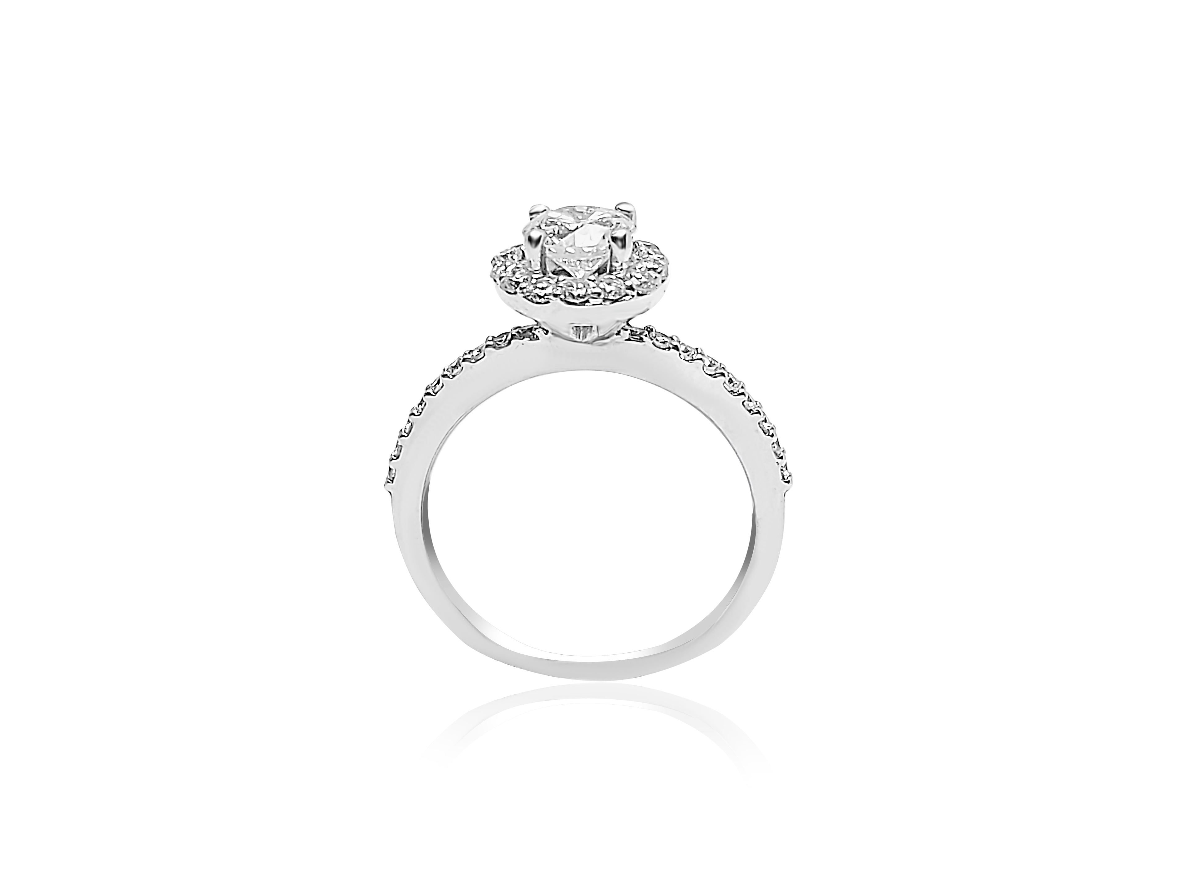 Halo Engagement Ring with 1.05ct Round cut Diamonds