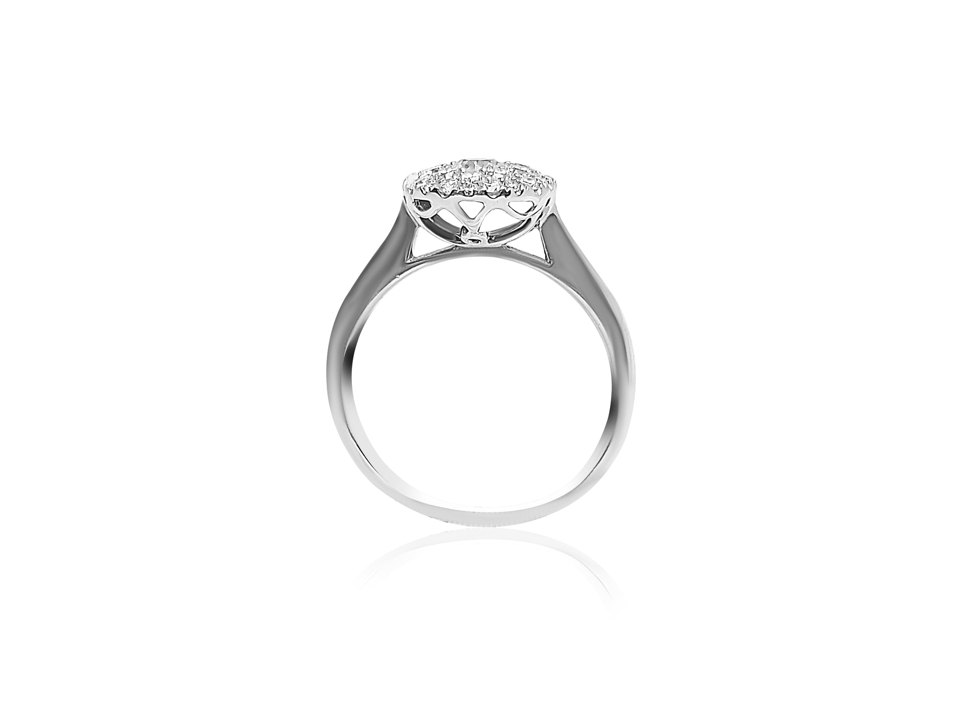 Halo Engagement Ring with 0.65ct Round cut diamonds in total