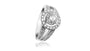 Bague de Fiançailles Halo et Anneau Fendu avec Diamants Ronds de 1,61 carats