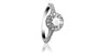 Or blanc 14k, diamant central rond de 0,95 ct, côtés diamants de 0,50 ct.