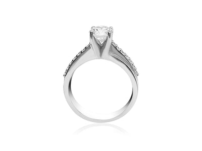 Pavé Engagement Ring with 1.12ct Round cut Diamonds