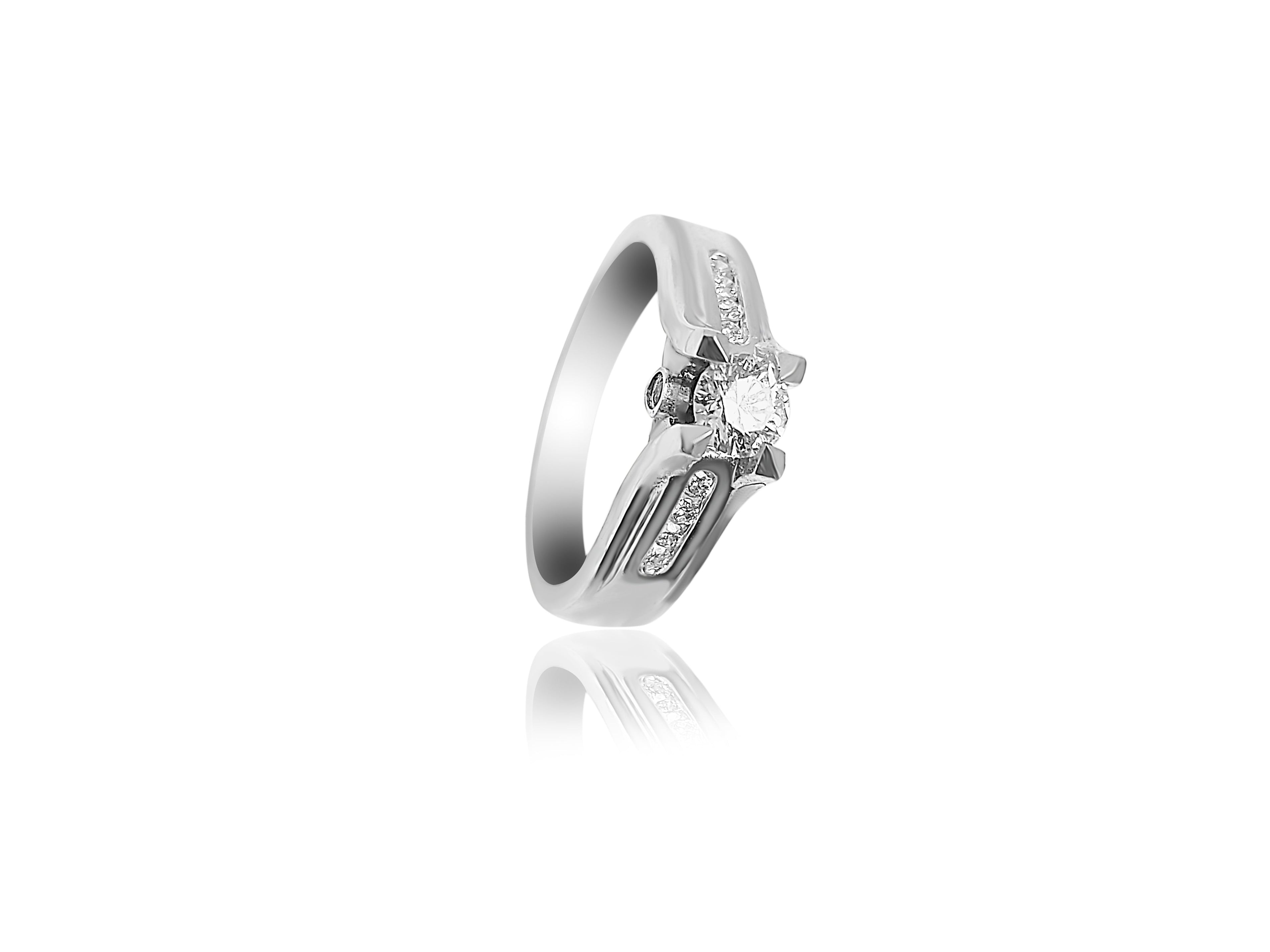 Bague de fiançailles pavée avec diamants de 0,35 carat