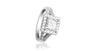 Bague de fiançailles auréole à anneau fendu avec diamant taille princesse de 1,03 carat et diamants ronds de 0,50 carat sur les côtés