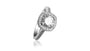 Bague de fiançailles Halo avec diamants ronds taillés de 1,61 ct