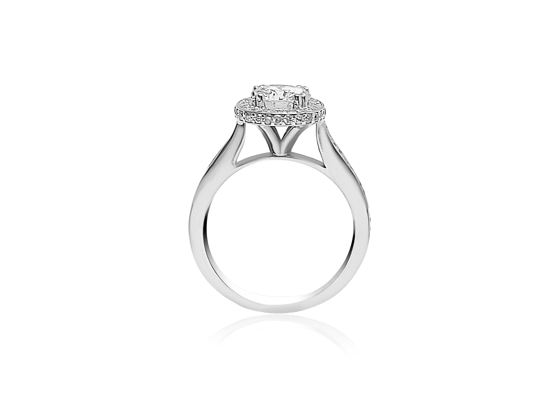 Halo Engagement Ring with 1.61ct Round cut diamonds