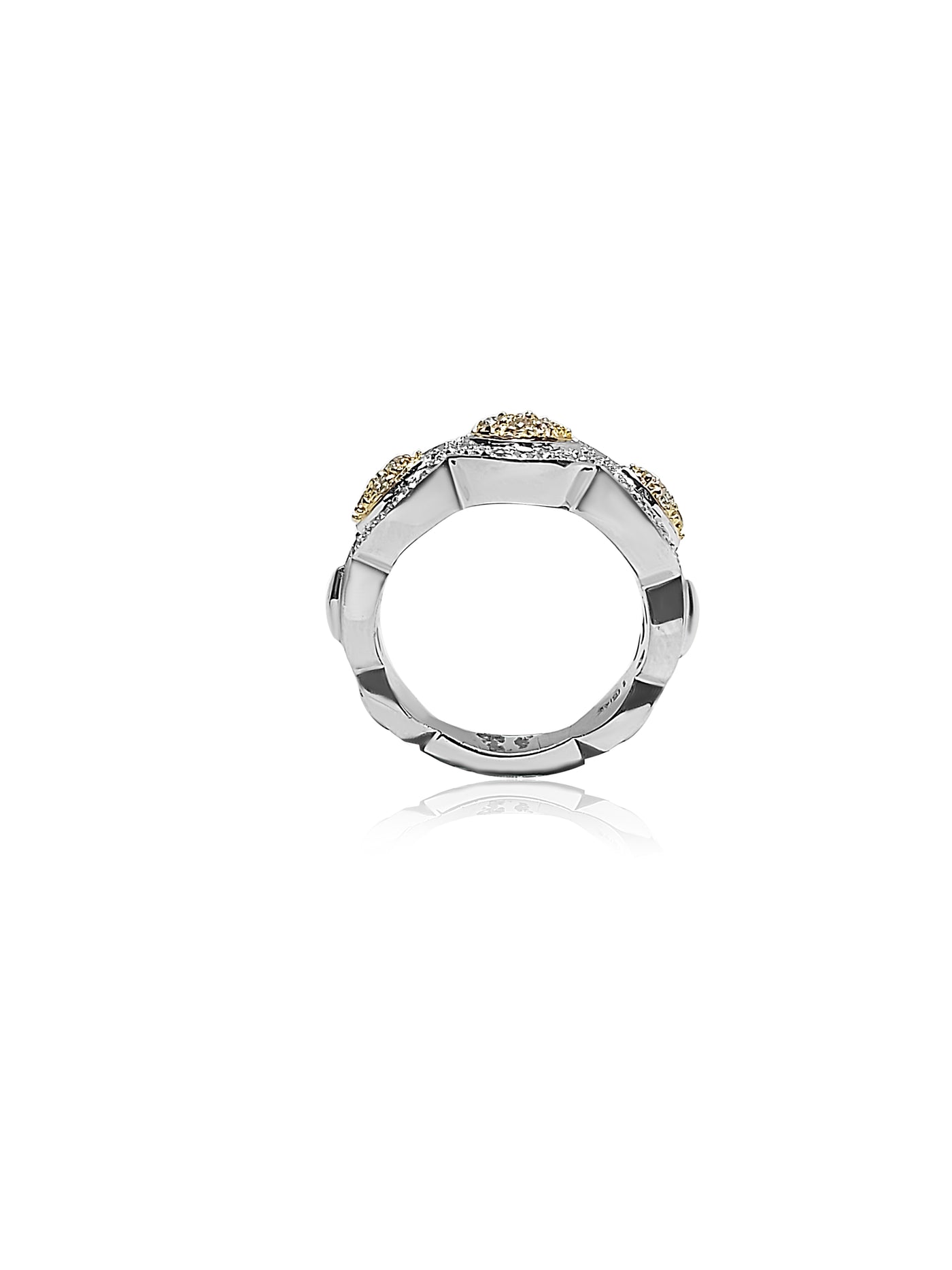 Fancy Ring two tone with diamonds