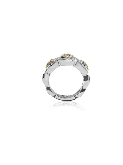 Fancy Ring two tone with diamonds