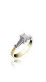 Bague de fiançailles avec diamants taille baguette de 0,70 ct