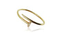 Front-facing titled 18k gold bangle bracelet