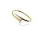 Front-facing titled 18k gold bangle bracelet