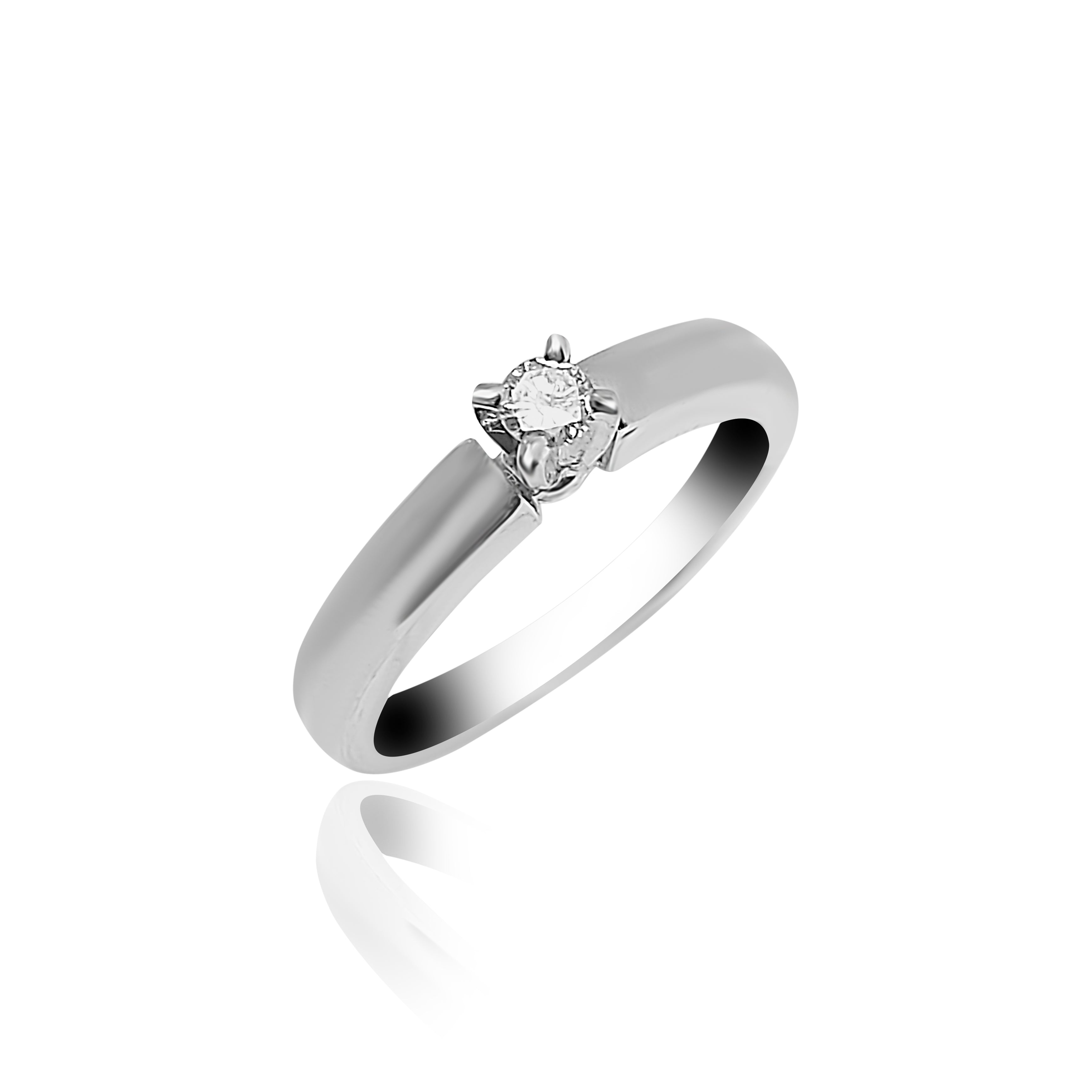 Bague de fiançailles solitaire avec diamant 0,10ct
