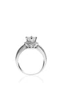 Bague de fiançailles auréole avec diamants de 0,62 carat