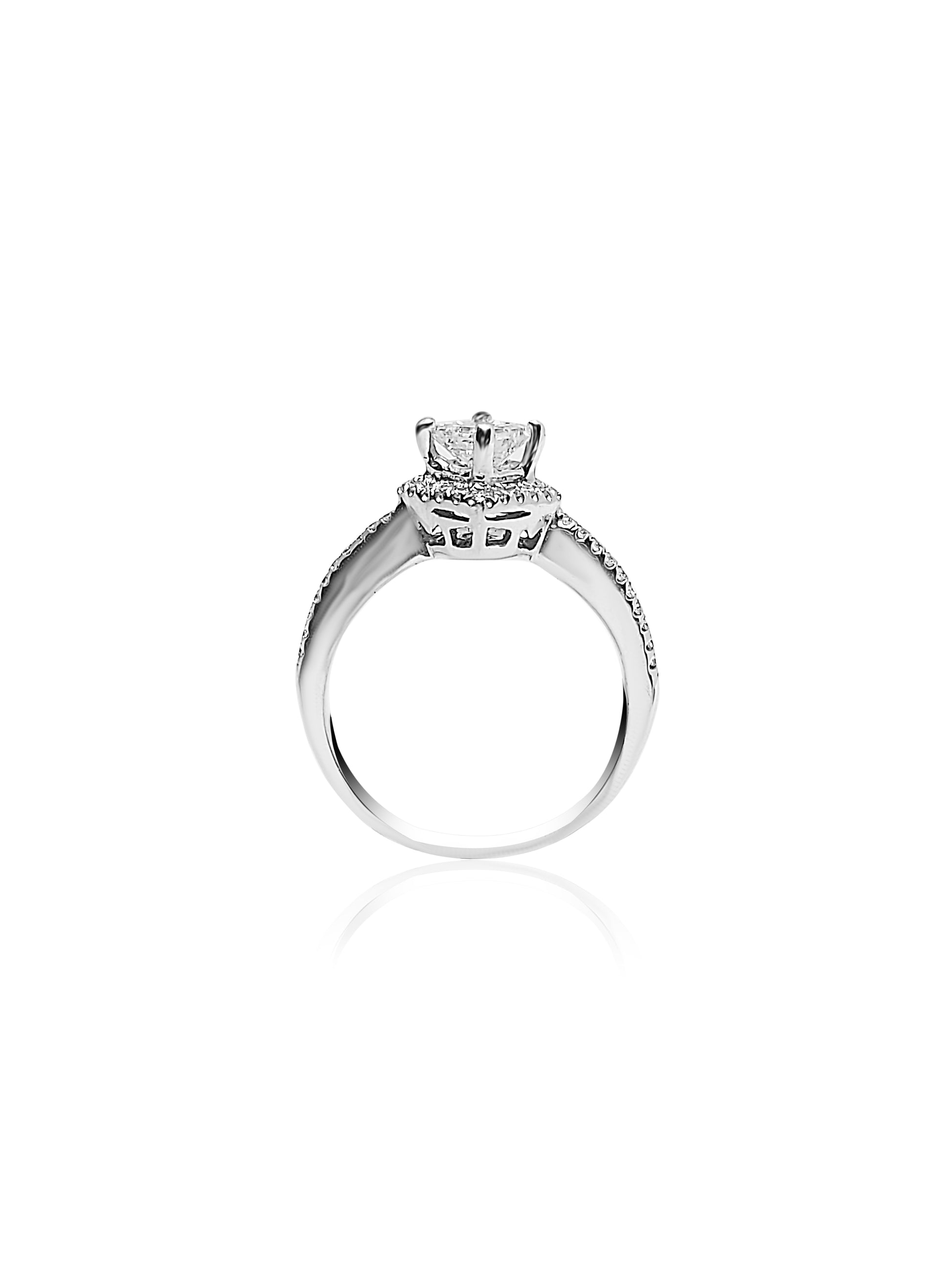 Halo Engagement Ring with 0.62ct Diamonds
